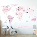 world map spring wall sticker kids room