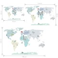 world map mint wall sticker childrens room