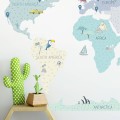 world map mint wall sticker childrens room