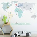 world map mint wall sticker childrens room