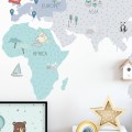 world map mint wall sticker childrens room