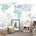 world map mint wall sticker childrens room