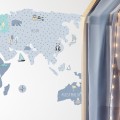 world map blue sticker childrens wall room decoration