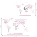 world political map pink sticker children