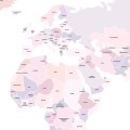 world political map pink sticker children