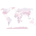 world political map pink sticker children