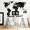 world political map black sticker children
