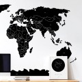 world political map black sticker children
