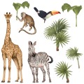 safari animals wall stickers for kids