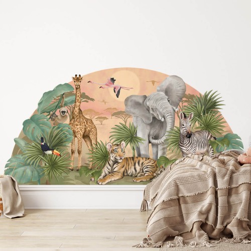 safari wall stickers pastelowe love