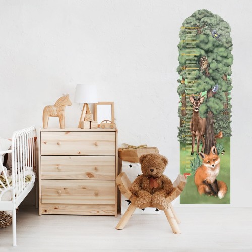 heigh measure wall sticker forest