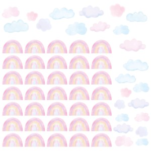 PASTELOWE LOVE - WALL STICKER MINI RAINBOWS PINK