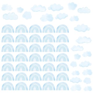PASTELOWE LOVE - WALL STICKER MINI RAINBOWS BLUE