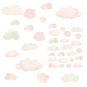 PASTELOWE LOVE - WALL STICKER MINI CLOUDS BEIGE