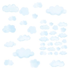 PASTELOWE LOVE - WALL STICKER MINI CLOUDS BLUE
