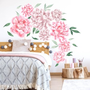 PASTELOWE LOVE - WALL STICKERS PINK PEONIES