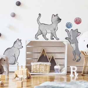 PASTELOWE LOVE - WALL STICKERS CATS