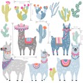 wall stickers pastel llamas