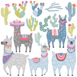 PASTELOWE LOVE - WALL STICKERS PASTEL LLAMAS