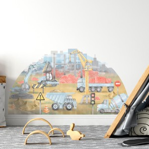 PASTELOWE LOVE - WALL STICKER CONSTRUCTION BLUE