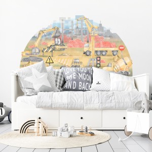 PASTELOWE LOVE - WALL STICKER CONSTRUCTION YELLOW