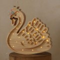 swan wooden night lamp