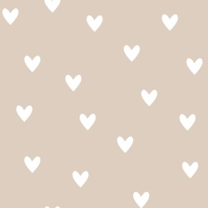 DEKORNIK - WALLPAPER SIMPLE HEARTS BEIGE