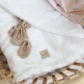 embroidered sleeping bag baby wrap ecru