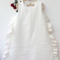 embroidered sleeping bag for baby ecru