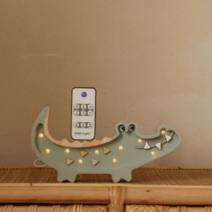 LITTLE LIGHTS - CROCODILE MINI LAMP PASTEL KHAKI 