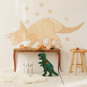 CUT IT NOW - WALL DECORATION ORIGAMI DINOSAUR TRICERATOPS