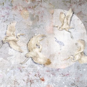 MALUMI - WALLPAPER ORIENT MOON BLUE TINT 