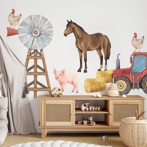 PASTELOWE LOVE - WALL STICKER FARM ANIMALS I