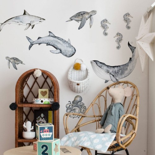 wall stickers happy ocean wonderland