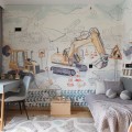 wallpaper for boys room construction site