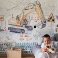 wallpaper for boys room construction site