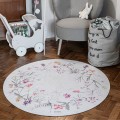 natural rubber round play mat flower garden