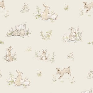 DEKORNIK - WALLPAPER RABBIT DAY BEIGE