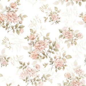 DEKORNIK - WALLPAPER VINTAGE ROSE PATTERN