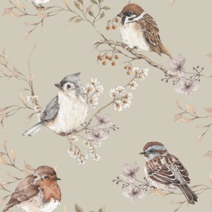 DEKORNIK - WALLPAPER BIRDS GREEN