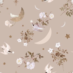 DEKORNIK - WALLPAPER BIRDS IN THE NIGHT SKY