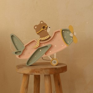 LITTLE LIGHTS - VINTAGE PLANE LAMP CANDY SWEET BEAR 
