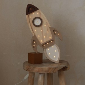 LITTLE LIGHTS - ROCKET LAMP CAPPUCCINO WOOD