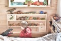 wooden shelf for kids room