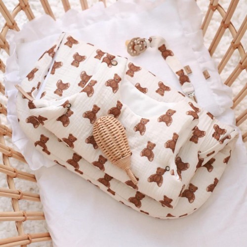 muslin sleepeing bag with bears