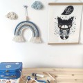 blue rainbow macrame