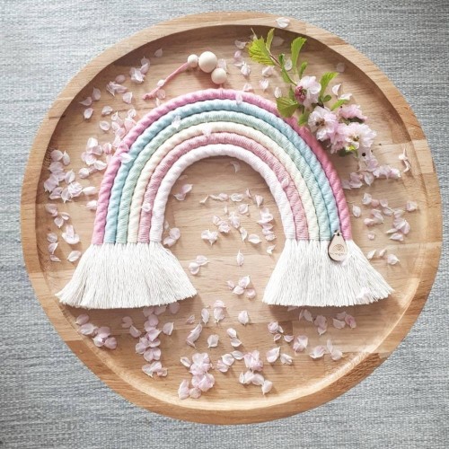 pastel rainbow macrame