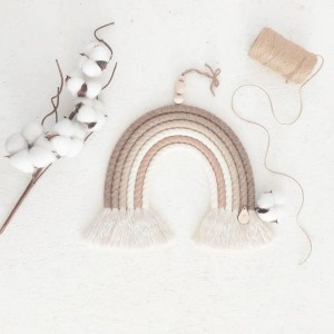 MIMOMO - BEIGE RAINBOW MACRAME FOR CHILDREN'S ROOM 6 COLORS