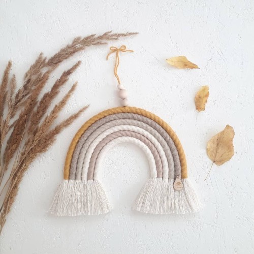 mustard rainbow macrame
