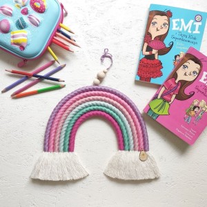 MIMOMO - VIOLET-PINK RAINBOW MACRAME FOR CHILDREN'S ROOM 6 COLORS